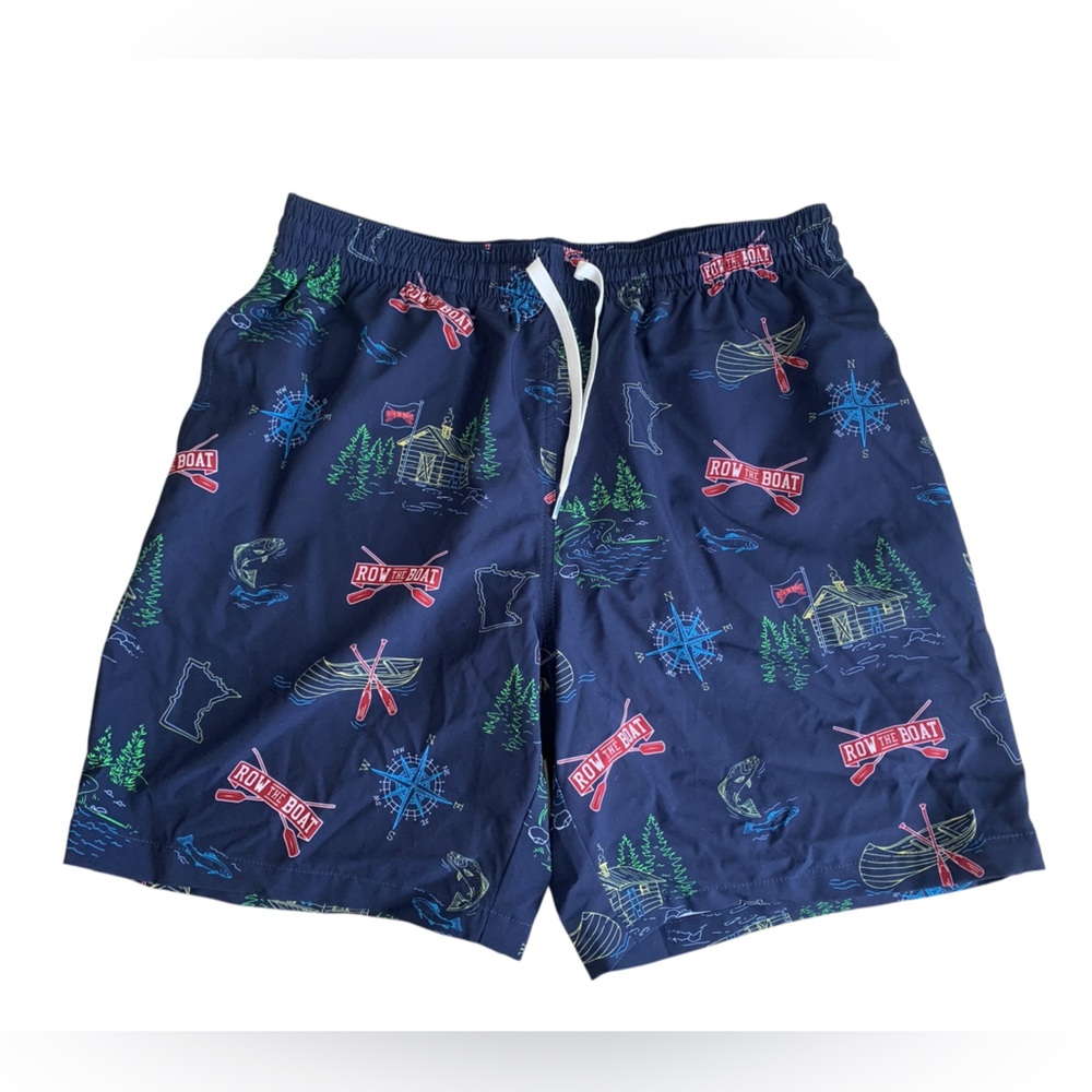 Chubbies Navy Blue Swim “Row the Boat” Shorts like new